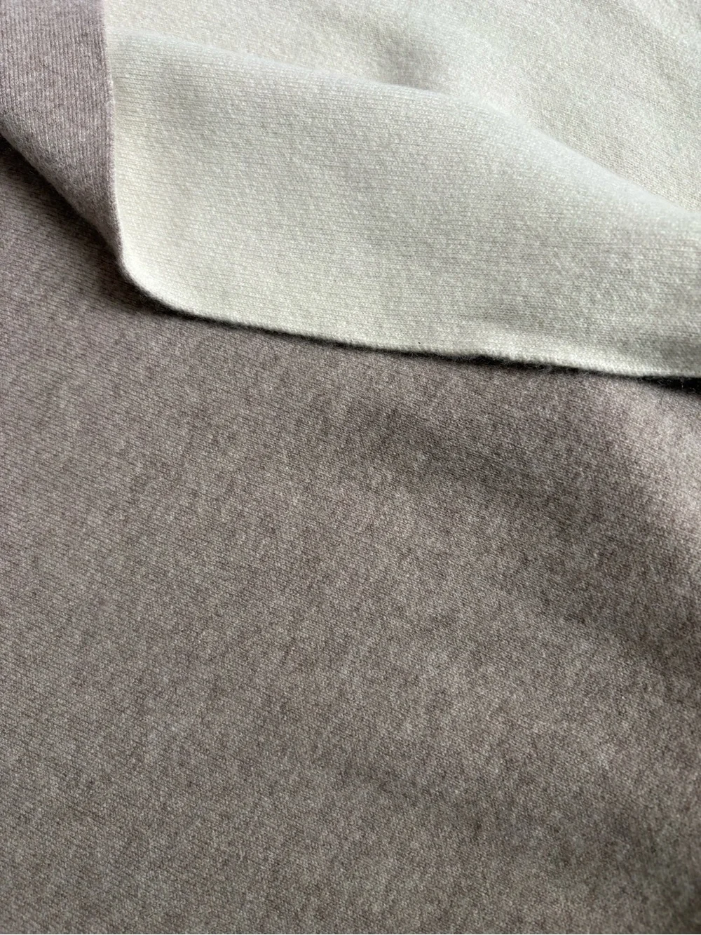 Theory Two-Tone Cream and Taupe Cashmere Scarf Wrap